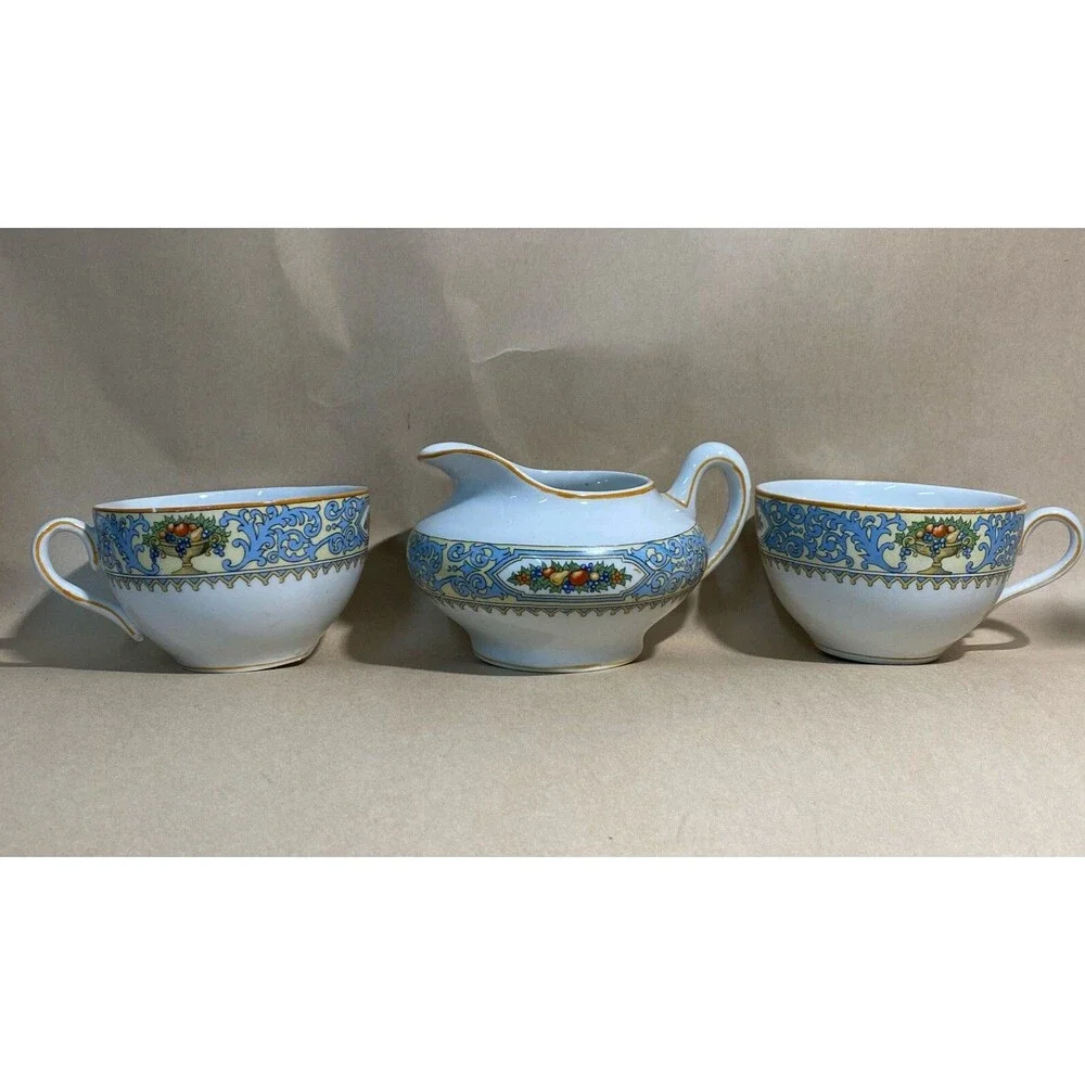 Antique MYOTT‎ SON &CO Creamer and Tea Cups SOMERSET 58515 England RARE FIND!